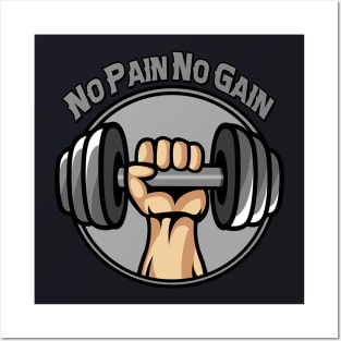 No Pain No Gain Bodybuilder Posters and Art